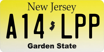 NJ license plate A14LPP