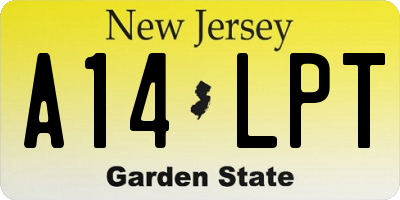 NJ license plate A14LPT