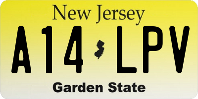 NJ license plate A14LPV