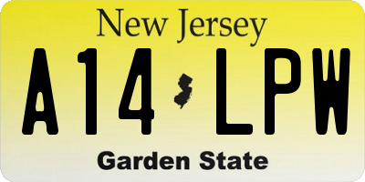 NJ license plate A14LPW