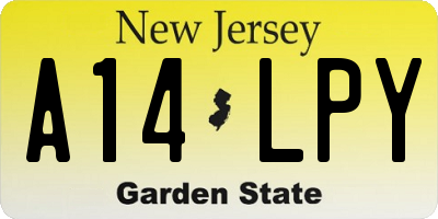 NJ license plate A14LPY