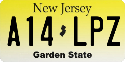 NJ license plate A14LPZ