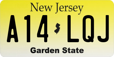 NJ license plate A14LQJ