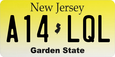 NJ license plate A14LQL