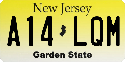NJ license plate A14LQM