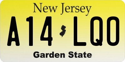 NJ license plate A14LQO