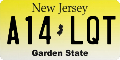 NJ license plate A14LQT