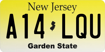 NJ license plate A14LQU