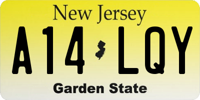NJ license plate A14LQY