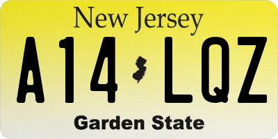 NJ license plate A14LQZ