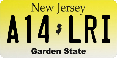 NJ license plate A14LRI
