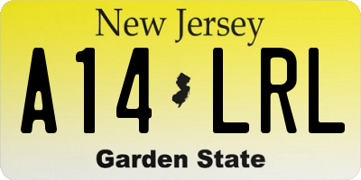 NJ license plate A14LRL