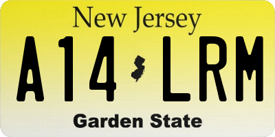 NJ license plate A14LRM