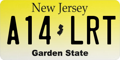 NJ license plate A14LRT