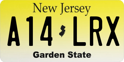 NJ license plate A14LRX