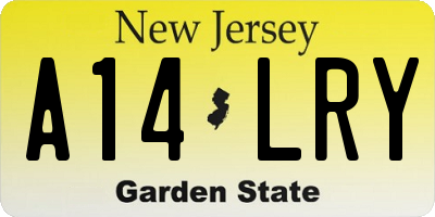 NJ license plate A14LRY