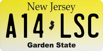 NJ license plate A14LSC