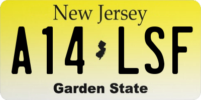 NJ license plate A14LSF