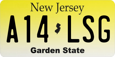 NJ license plate A14LSG