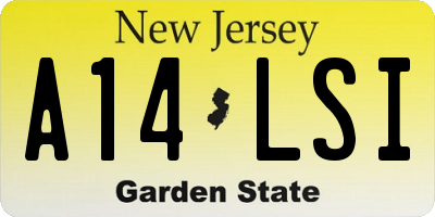 NJ license plate A14LSI