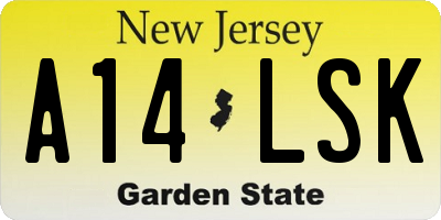 NJ license plate A14LSK