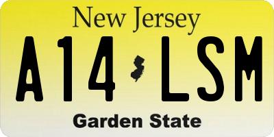 NJ license plate A14LSM