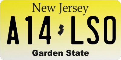 NJ license plate A14LSO
