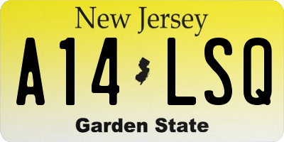 NJ license plate A14LSQ