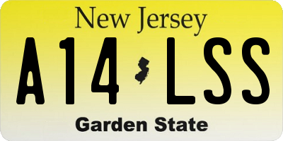 NJ license plate A14LSS