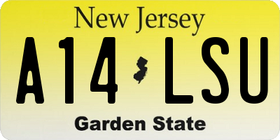 NJ license plate A14LSU