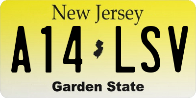 NJ license plate A14LSV