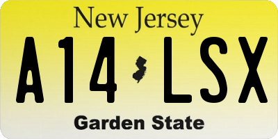 NJ license plate A14LSX