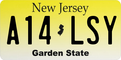 NJ license plate A14LSY