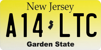 NJ license plate A14LTC