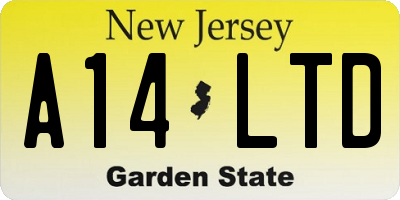 NJ license plate A14LTD