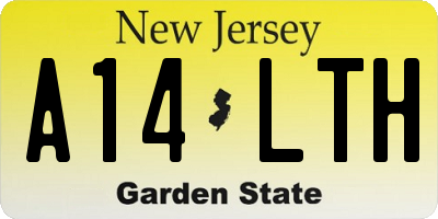 NJ license plate A14LTH