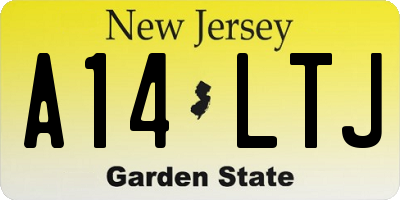 NJ license plate A14LTJ