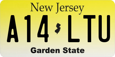 NJ license plate A14LTU