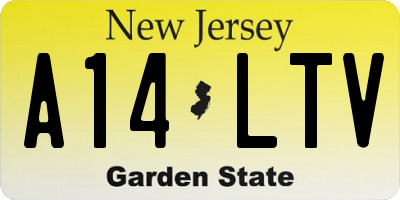 NJ license plate A14LTV