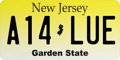 NJ license plate A14LUE