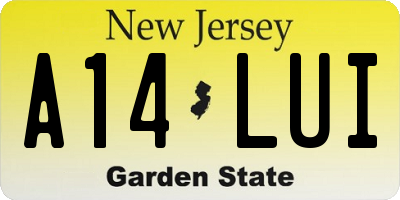 NJ license plate A14LUI