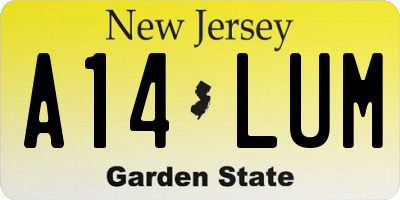 NJ license plate A14LUM