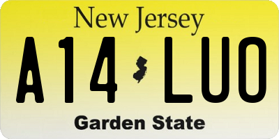 NJ license plate A14LUO