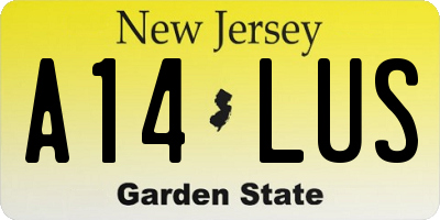 NJ license plate A14LUS
