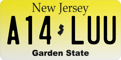 NJ license plate A14LUU