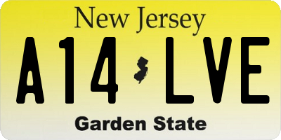 NJ license plate A14LVE