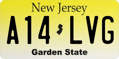 NJ license plate A14LVG