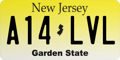 NJ license plate A14LVL