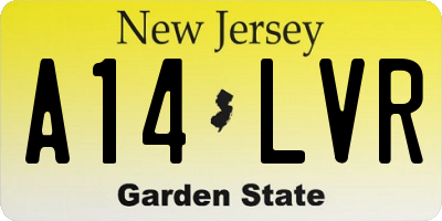 NJ license plate A14LVR
