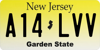 NJ license plate A14LVV